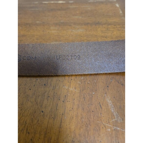 Max Studio Brown Leather Belt X Design Size Small 34" - Picture 3 of 7